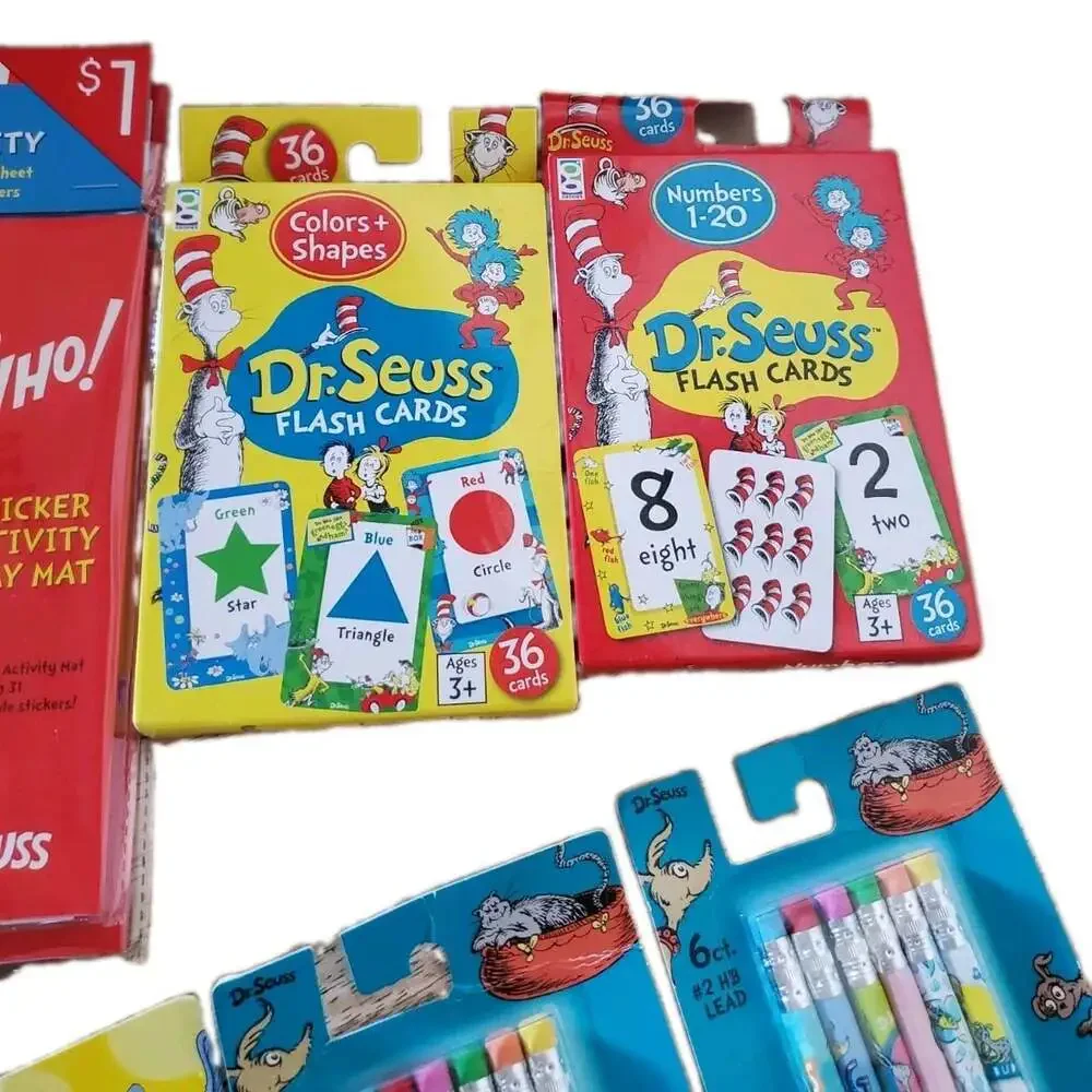 Lot Dr. Seuss Classroom School Teacher Pencils Bookmarks Sticky Notes & More